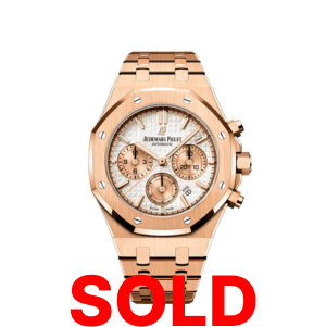 A gold watch with the words " sold ".